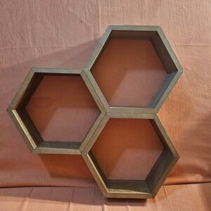 Wood Honeycomb Hexagon‎ Wall Shelves | Boho Farmhouse Decor